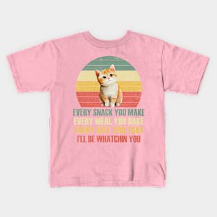 I'll Be Watching You Cat Kids T-Shirt